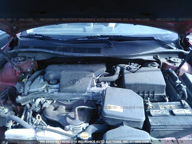 4T4BF1FK9CR181880 - 2012 TOYOTA CAMRY SE/LE/XLE 红色 照片 10
