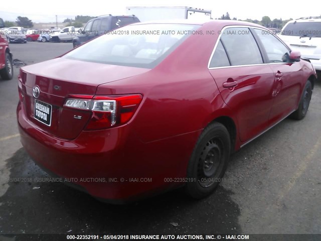 4T4BF1FK9CR181880 - 2012 TOYOTA CAMRY SE/LE/XLE 红色 照片 4