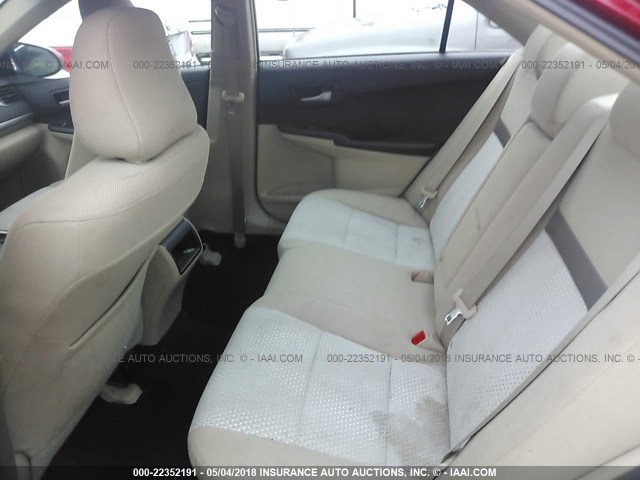4T4BF1FK9CR181880 - 2012 TOYOTA CAMRY SE/LE/XLE 红色 照片 8