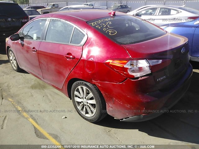 KNAFX4A60G5508768 - 2016 KIA FORTE LX RED photo 3