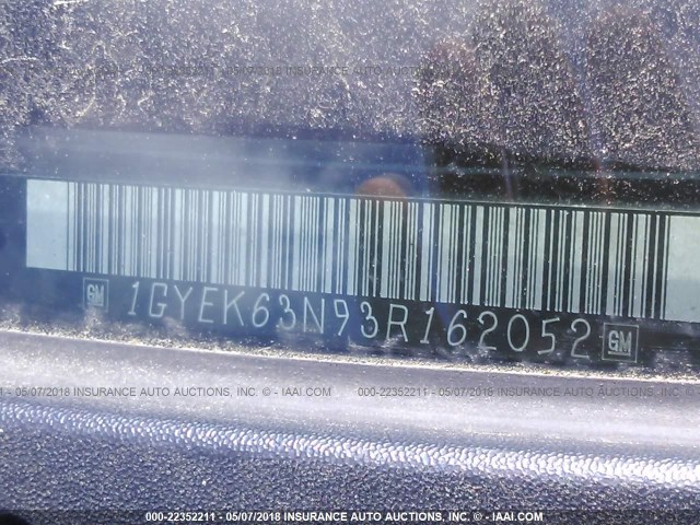 1GYEK63N93R162052 - 2003 CADILLAC ESCALADE LUXURY Schwarz Foto 9