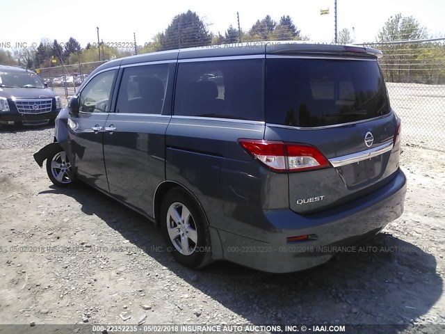 JN8AE2KP3B9012108 - 2011 NISSAN QUEST S/SV/SL/LE BLUE photo 3