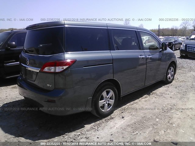 JN8AE2KP3B9012108 - 2011 NISSAN QUEST S/SV/SL/LE BLUE photo 4