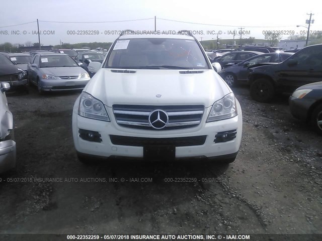 4JGBF71E78A364654 - 2008 MERCEDES-BENZ GL 450 4MATIC WHITE photo 6