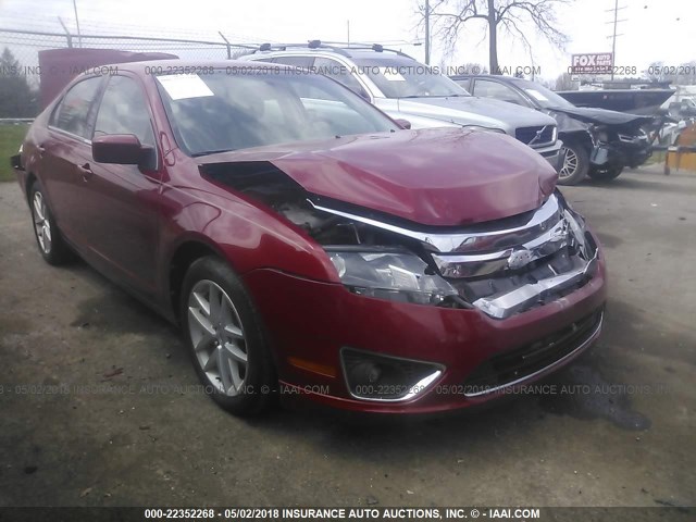 3FAHP0JG2AR214859 - 2010 FORD FUSION SEL RED photo 1