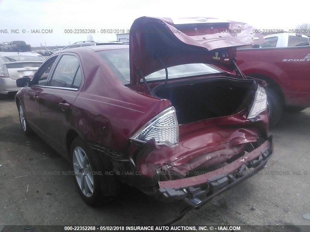3FAHP0JG2AR214859 - 2010 FORD FUSION SEL RED photo 3