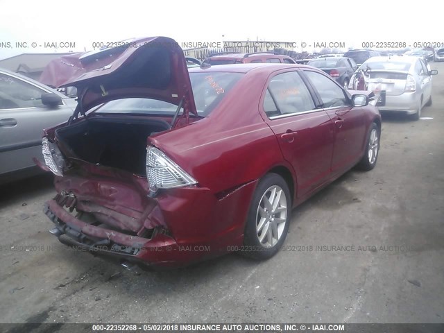 3FAHP0JG2AR214859 - 2010 FORD FUSION SEL RED photo 4