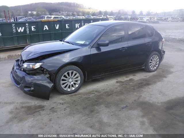 JF1GH616X8G801430 - 2008 SUBARU IMPREZA 2.5I BLUE photo 2