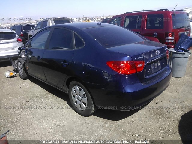 KMHDU46D98U422369 - 2008 HYUNDAI ELANTRA GLS/SE/LIMITED BLUE photo 3