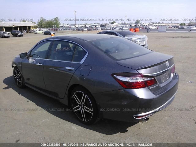 1HGCR2F1XHA146007 - 2017 HONDA ACCORD SPORT SPECIAL EDITION GRAY photo 3