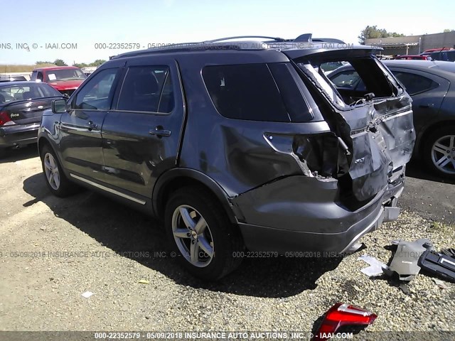 1FM5K8D8XGGD29669 - 2016 FORD EXPLORER XLT GRAY photo 3