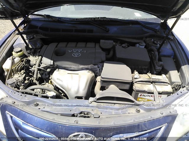4T4BF3EK5AR013471 - 2010 TOYOTA CAMRY SE/LE/XLE BLUE photo 10