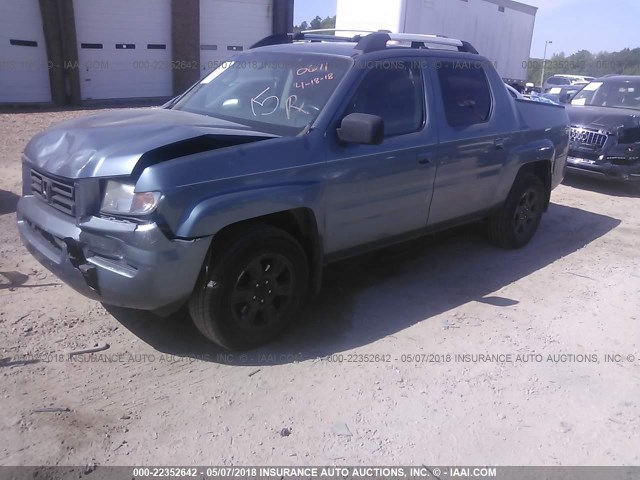 2HJYK16546H539064 - 2006 HONDA RIDGELINE RTL Light Blue photo 2