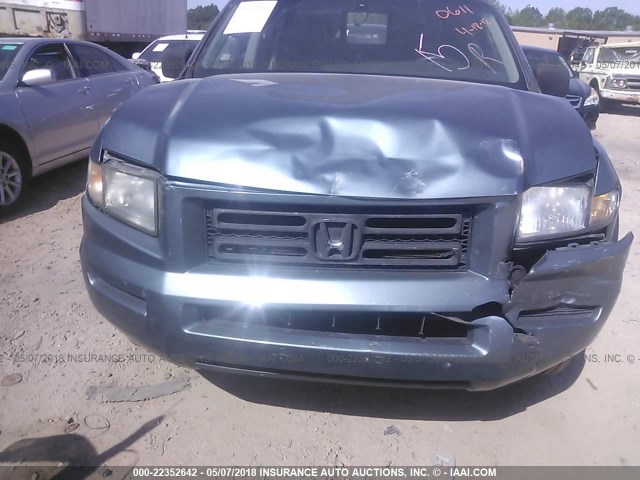 2HJYK16546H539064 - 2006 HONDA RIDGELINE RTL Light Blue photo 6