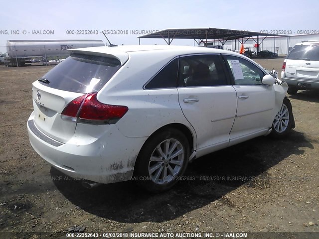 4T3ZA3BB9BU040287 - 2011 TOYOTA VENZA WHITE photo 4