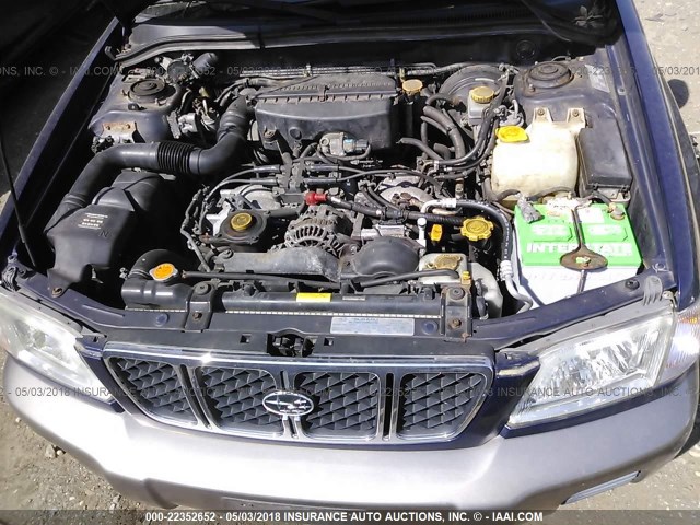 JF1SF65582G747361 - 2002 SUBARU FORESTER S BLUE photo 10