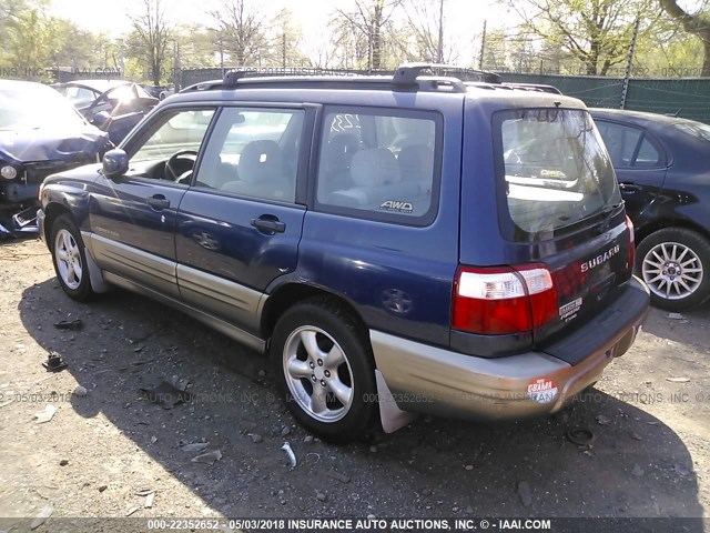 JF1SF65582G747361 - 2002 SUBARU FORESTER S BLUE photo 3