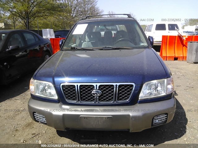 JF1SF65582G747361 - 2002 SUBARU FORESTER S BLUE photo 6