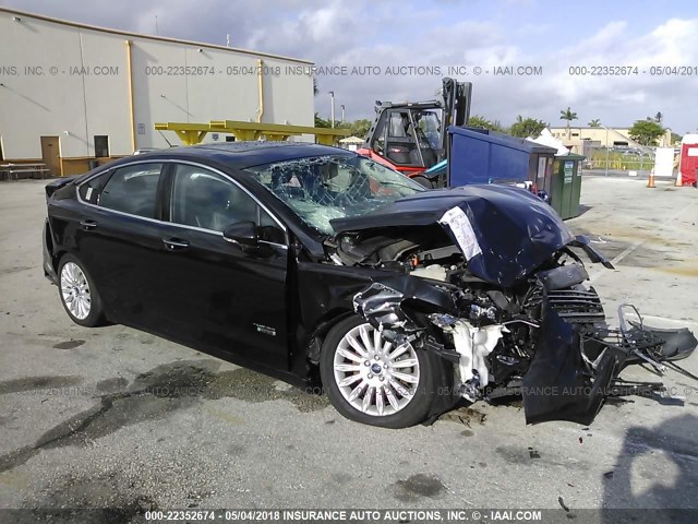 3FA6P0SU7ER205592 - 2014 FORD FUSION TITANIUM PHEV BLACK photo 1