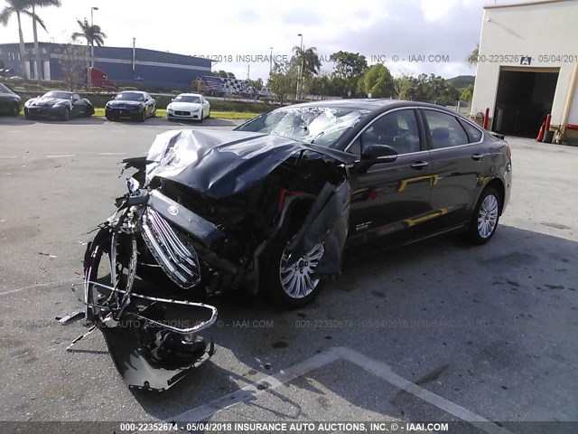 3FA6P0SU7ER205592 - 2014 FORD FUSION TITANIUM PHEV BLACK photo 2