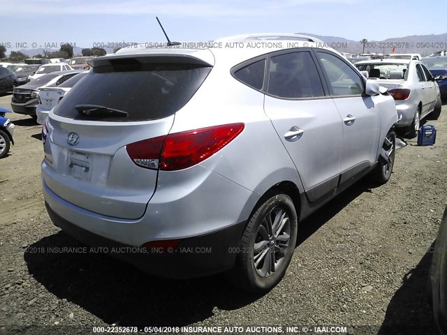 KM8JU3AG4EU916570 - 2014 HYUNDAI Tucson GLS/LIMITED/SE SILVER photo 4