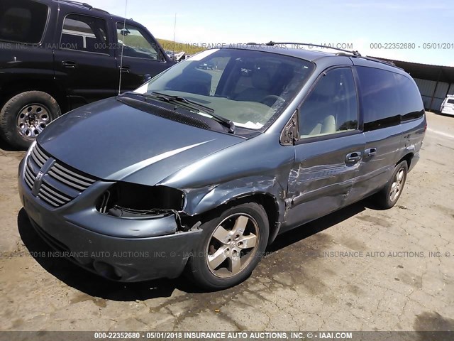 2D8GP44L15R114884 - 2005 DODGE GRAND CARAVAN SXT BLUE photo 2