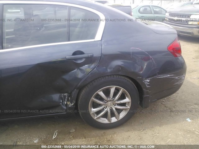 JNKBV61E98M225219 - 2008 INFINITI G35 BLUE photo 6