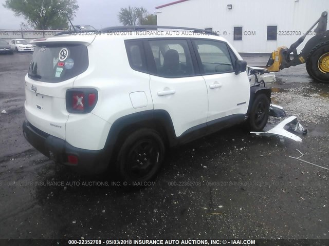ZACCJAAT5GPD26664 - 2016 JEEP RENEGADE SPORT Սպիտակ լուսանկար 4