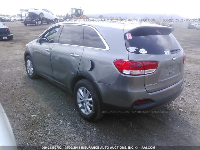 5XYPG4A54GG022244 - 2016 KIA SORENTO LX/L GRAY photo 3