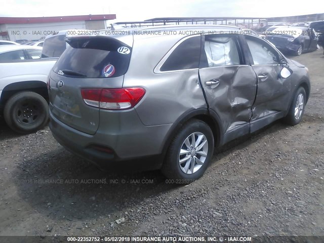 5XYPG4A54GG022244 - 2016 KIA SORENTO LX/L GRAY photo 4