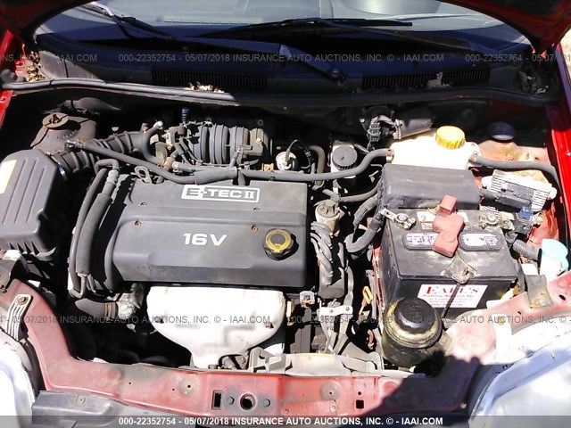 KL1TD66627B764860 - 2007 CHEVROLET AVEO LS RED photo 10