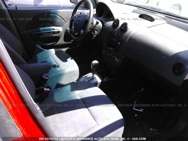 KL1TD66627B764860 - 2007 CHEVROLET AVEO LS RED photo 5