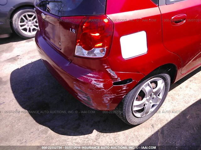 KL1TD66627B764860 - 2007 CHEVROLET AVEO LS RED photo 6