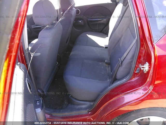 KL1TD66627B764860 - 2007 CHEVROLET AVEO LS RED photo 8