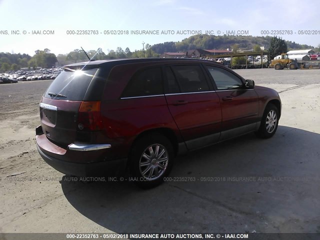 2A8GF68X57R289743 - 2007 CHRYSLER PACIFICA TOURING RED photo 4