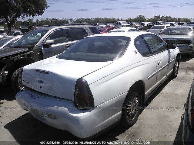 2G1WW12E0Y9280066 - 2000 CHEVROLET MONTE CARLO LS Ақ фото 4