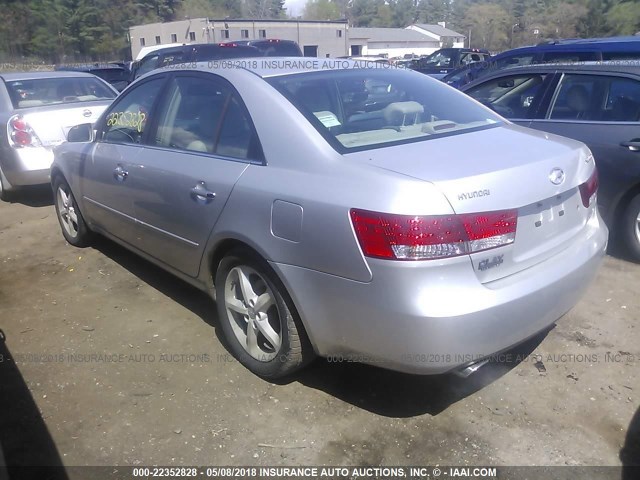 5NPEU46F76H026202 - 2006 HYUNDAI SONATA GLS/LX GRAY photo 3