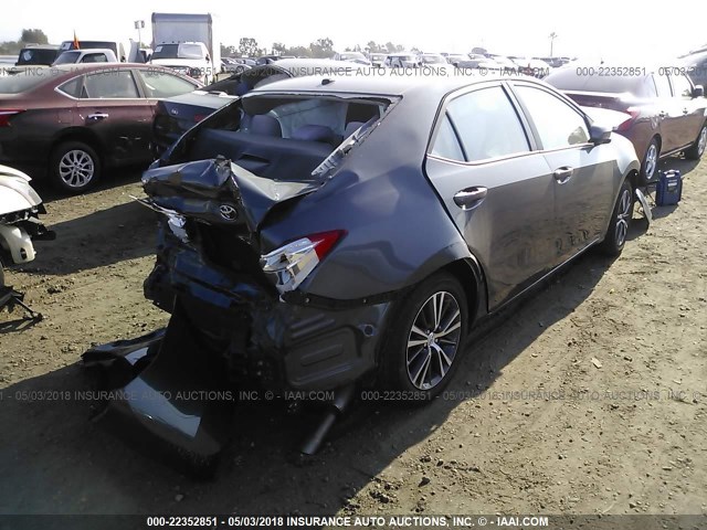 5YFBURHEXHP638369 - 2017 TOYOTA COROLLA L/LE/XLE/SE/XSE GRAY photo 4