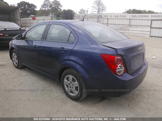 1G1JA5SH2D4154539 - 2013 CHEVROLET SONIC LS 蓝色 照片 3
