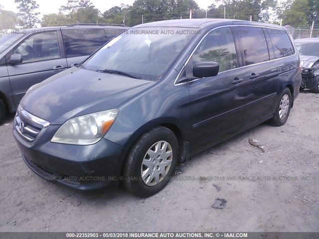 5FNRL38216B109275 - 2006 HONDA ODYSSEY LX BLUE photo 2