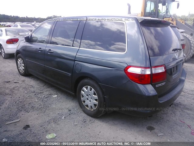 5FNRL38216B109275 - 2006 HONDA ODYSSEY LX BLUE photo 3