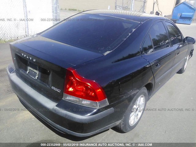 YV1RS61T742317775 - 2004 VOLVO S60 BLACK photo 4