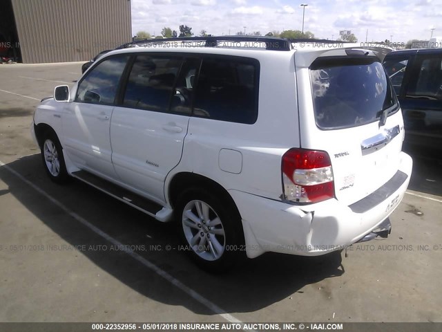 JTEEW21A070042696 - 2007 TOYOTA HIGHLANDER HYBRID WHITE photo 3