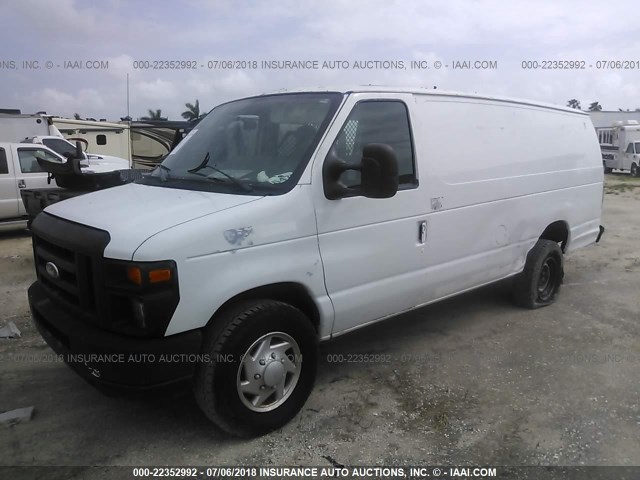 1FTSS3EL2BDB29909 - 2011 FORD ECONOLINE E350 SUPER DUTY VAN WHITE photo 2