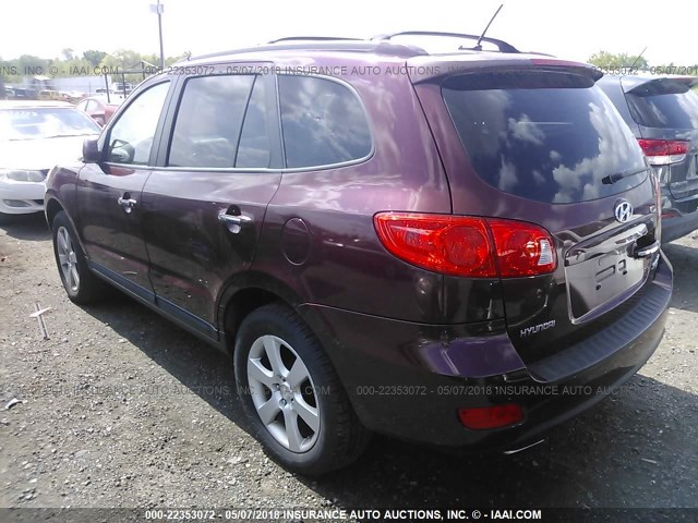 5NMSH13E28H227880 - 2008 HYUNDAI SANTA FE SE/LIMITED RED photo 3