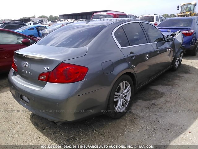 JN1CV6AP3AM402430 - 2010 INFINITI G37 SPORT GRAY photo 4