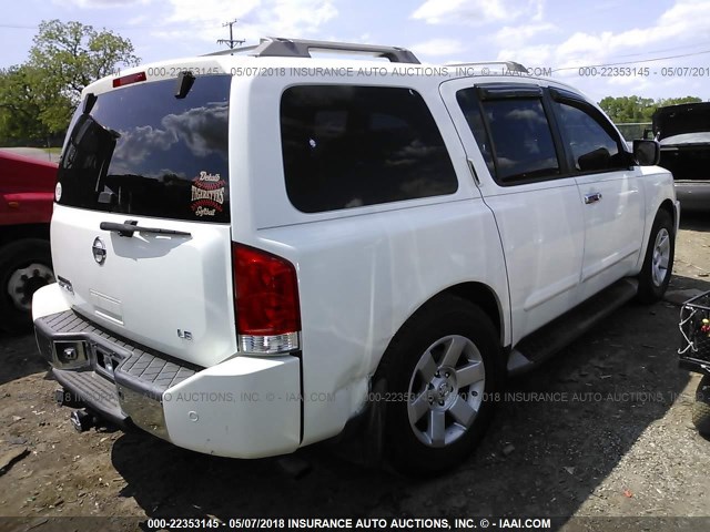 5N1AA08A84N732024 - 2004 NISSAN ARMADA SE/LE WHITE photo 4