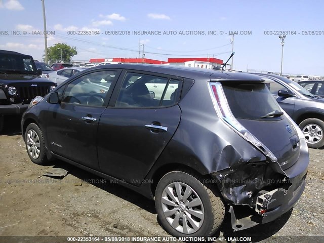 1N4AZ0CP0DC411346 - 2013 NISSAN LEAF S/SV/SL GRAY photo 3