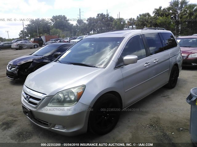 5FNRL38855B010025 - 2005 HONDA ODYSSEY TOURING SILVER photo 2