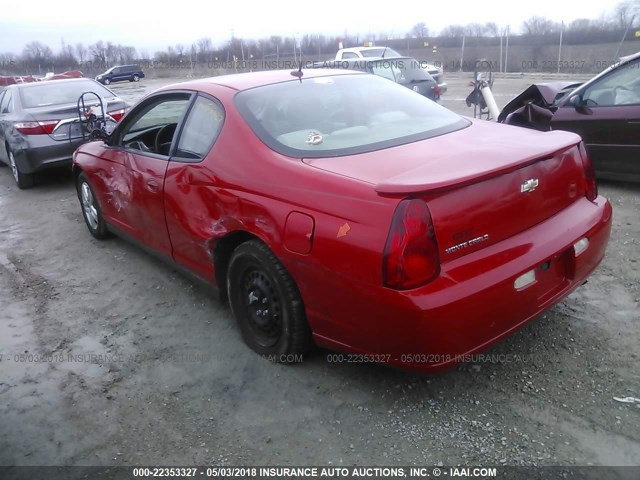 2G1WJ15KX69259366 - 2006 CHEVROLET MONTE CARLO LS RED photo 3